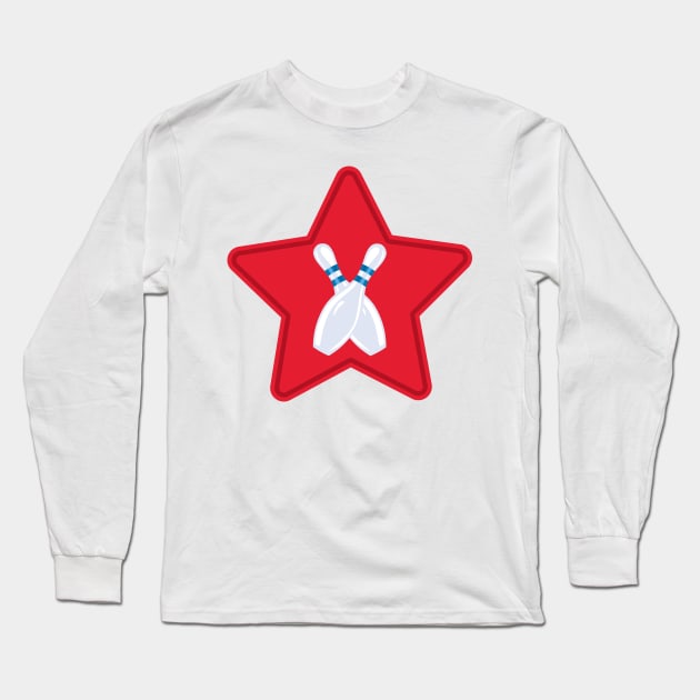 Bowling Star Long Sleeve T-Shirt by SWON Design